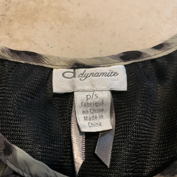 Dynamite Leopard Animal Print One Shoulder Ruffle Mini Dress | Y2K Party P/S - Picture 3 of 6